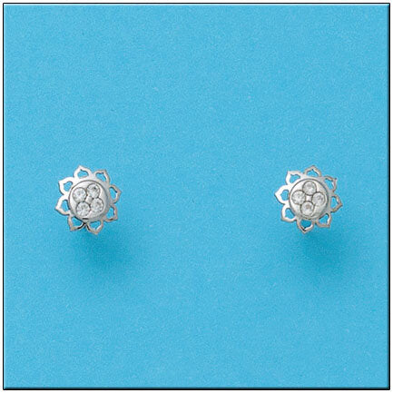 PENDIENTES ORO BLANCO 18KL FLOR