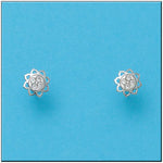 PENDIENTES ORO BLANCO 18KL FLOR
