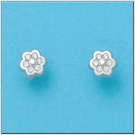PENDIENTES ORO BLANCO 18KL FLOR