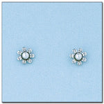 PENDIENTES ORO BLANCO 18KL FLOR