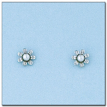 PENDIENTES ORO BLANCO 18KL FLOR