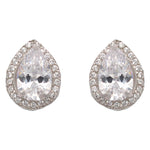 PENDIENTES ORO BLANCO 18KL LAGRIMA