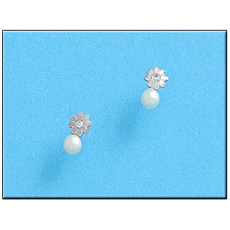 PENDIENTES ORO BLANCO 18KL MARGARITA