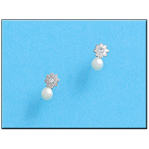 PENDIENTES ORO BLANCO 18KL MARGARITA