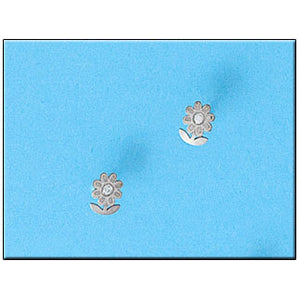 PENDIENTES ORO BLANCO 18KL MARGARITA