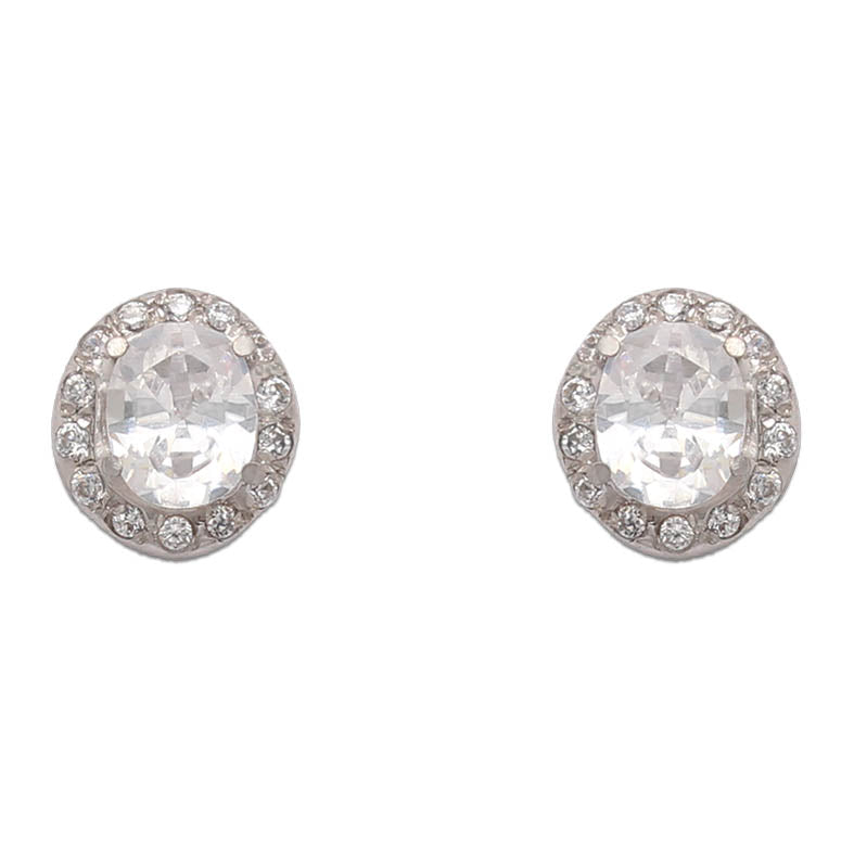 PENDIENTES ORO BLANCO 18KL OVAL