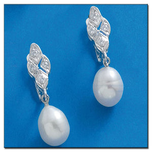 PENDIENTES ORO BLANCO 18KL P. CULTIVADAS