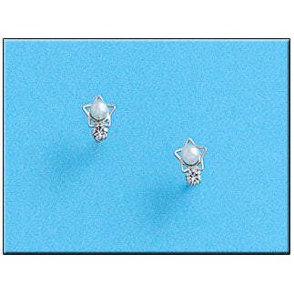 PENDIENTES ORO BLANCO 18KL PERLAS