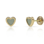 PENDIENTES ORO CORAZON VERDE - 6MM