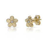 PENDIENTES ORO FLOR CIRCONITAS - 6MM