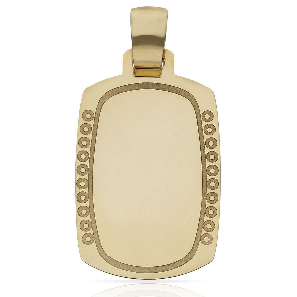PLACA ORO 18KL CIRCULO - 26X38MM - Peso: 4.15 gr 