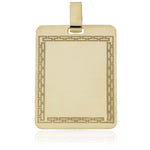 PLACA ORO 18KL CON GRECA - 26X35MM - Peso: 4.75 gr 