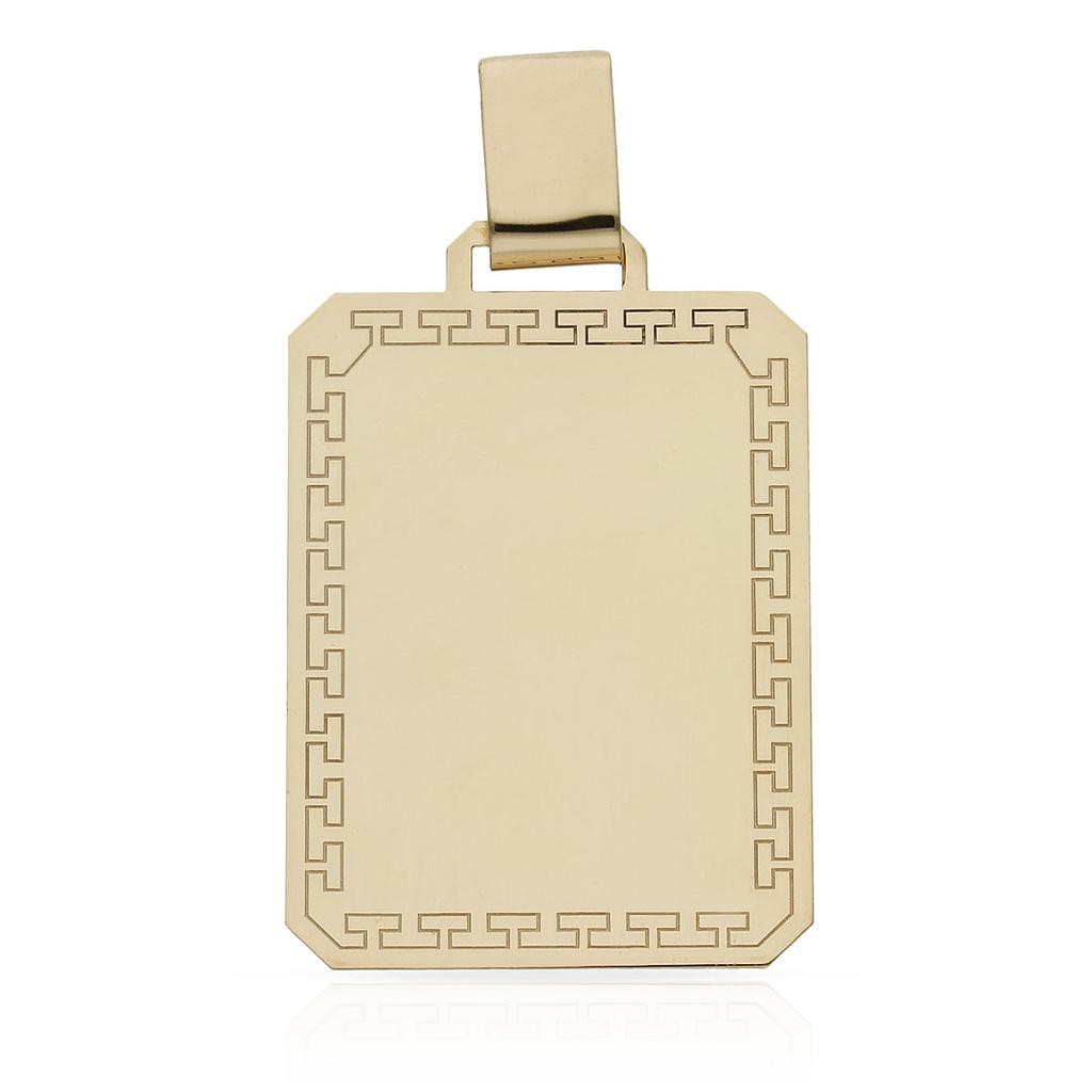 PLACA ORO 18KL GRECA - 23X32MM - Peso: 3.80 gr 
