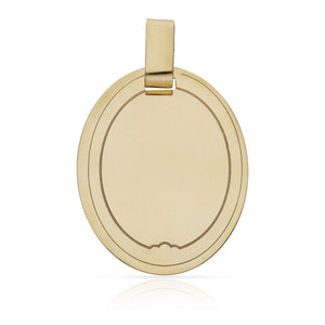 PLACA ORO 18KL OVAL - 26X33MM - Peso: 3.60 gr 