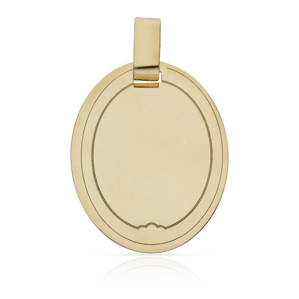 PLACA ORO 18KL OVAL - 26X33MM - Peso: 4.95 gr 