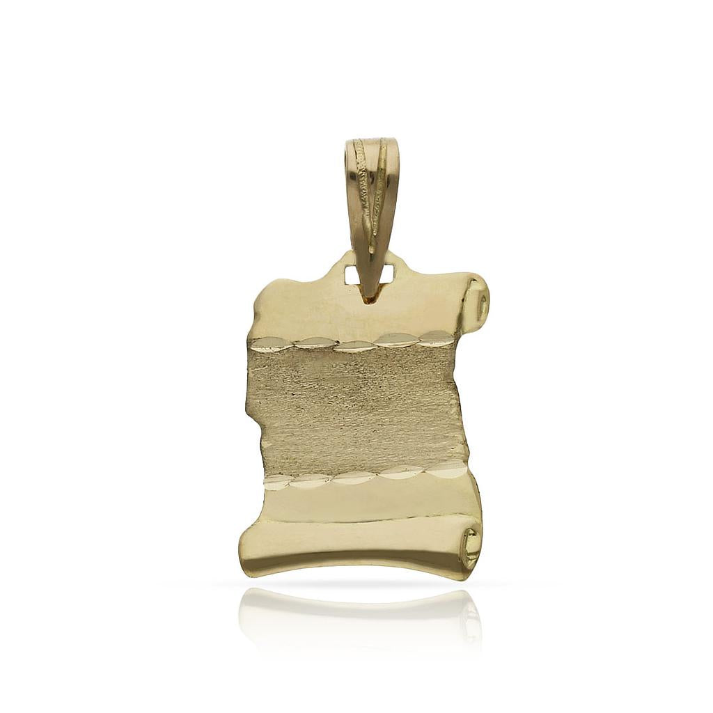 PLACA ORO 18KL PERGAMINO - 13X18MM - Peso: 2.45 gr 