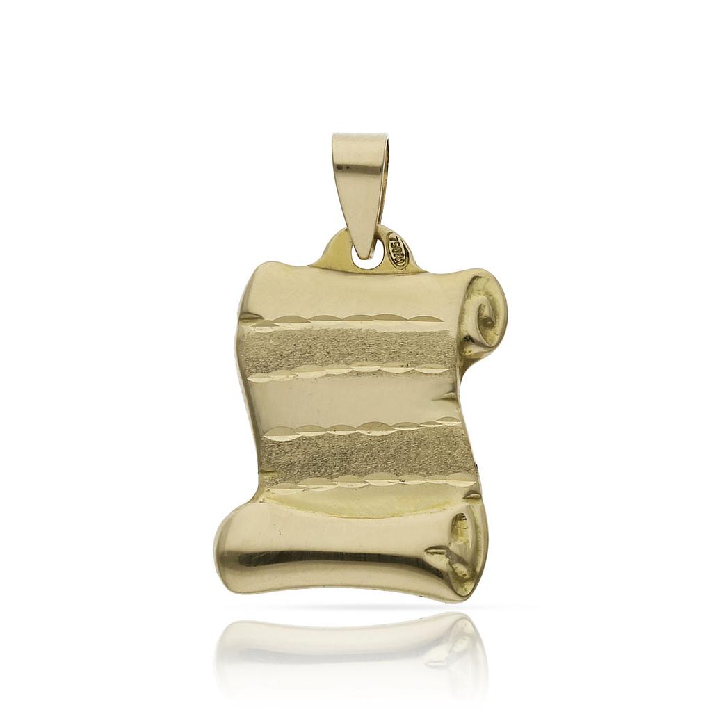 PLACA ORO 18KL PERGAMINO - 15x21MM - Peso: 1.60 gr 
