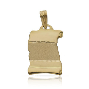 PLACA ORO 18KL PERGAMINO - 16X23MM - Peso: 2.05 gr 