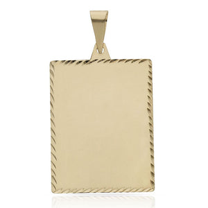 PLACA ORO 18KL TALLADA - 23x29MM - Peso: 3.55 gr 