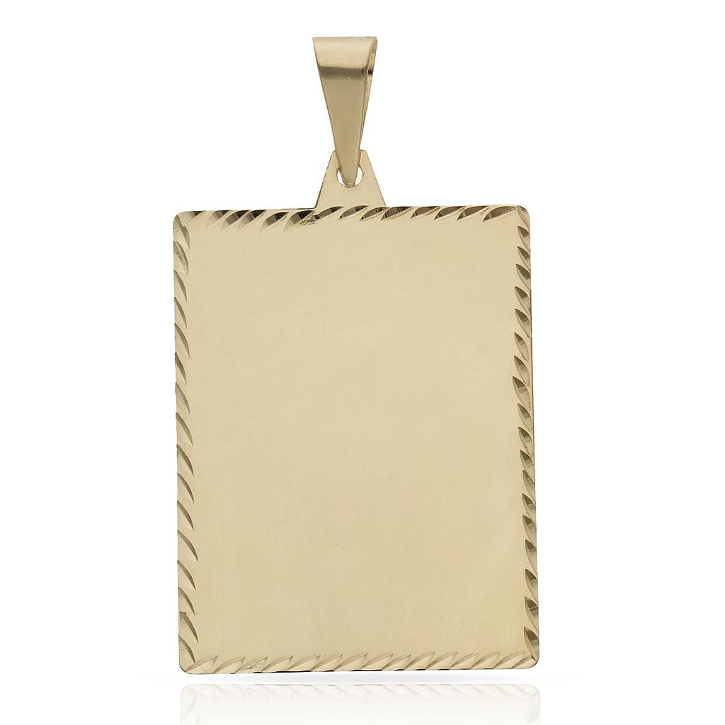 PLACA ORO 18KL TALLADA - 23x29MM - Peso: 3.75 gr 