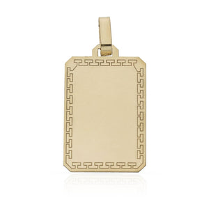 PLACAS ORO 18KL GRECA - 19x28MM - Peso: 2.95 gr 