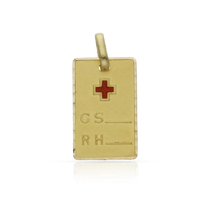 PLACAS ORO 18KL GRUPO SANGUINEO -12x19MM - Peso: 1.95 gr 