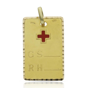 PLACAS ORO 18KL GRUPO SANGUINEO - 18X29MM - Peso: 4.65 gr 