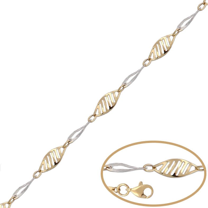 PULSERA BICOLOR ORO 18KL  - Peso: 3.25 gr 