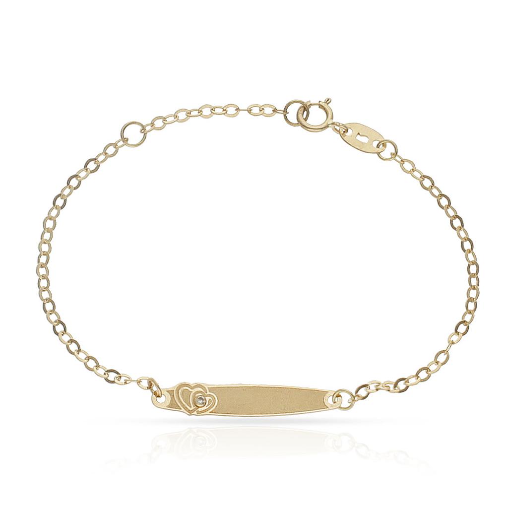 PULSERA CORAZONES ORO 18KL CIRCONITA - Peso: 0.85 gr 