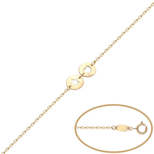 PULSERA ESTRELLA + CORAZON ORO 18KL