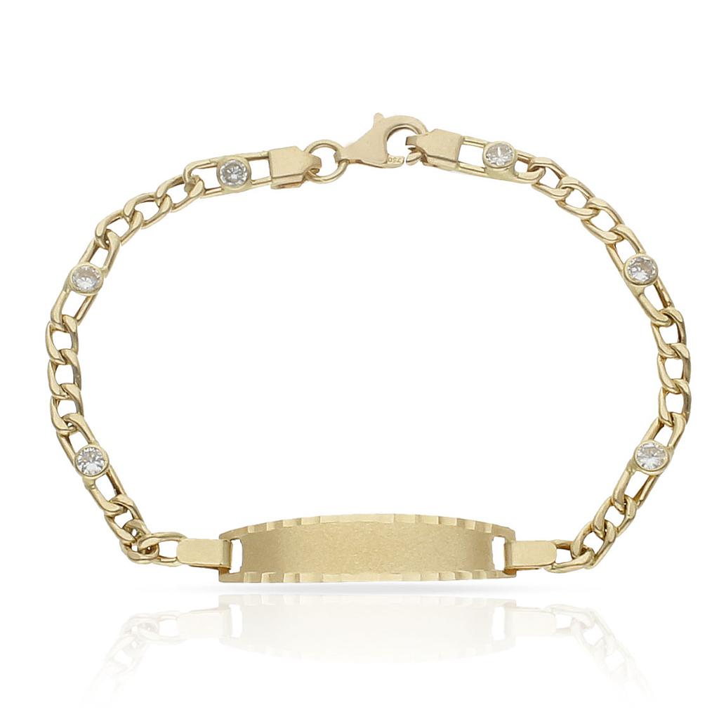PULSERA ORO 18KL 3x1 CIRCONITAS - Peso: 3.90 gr 
