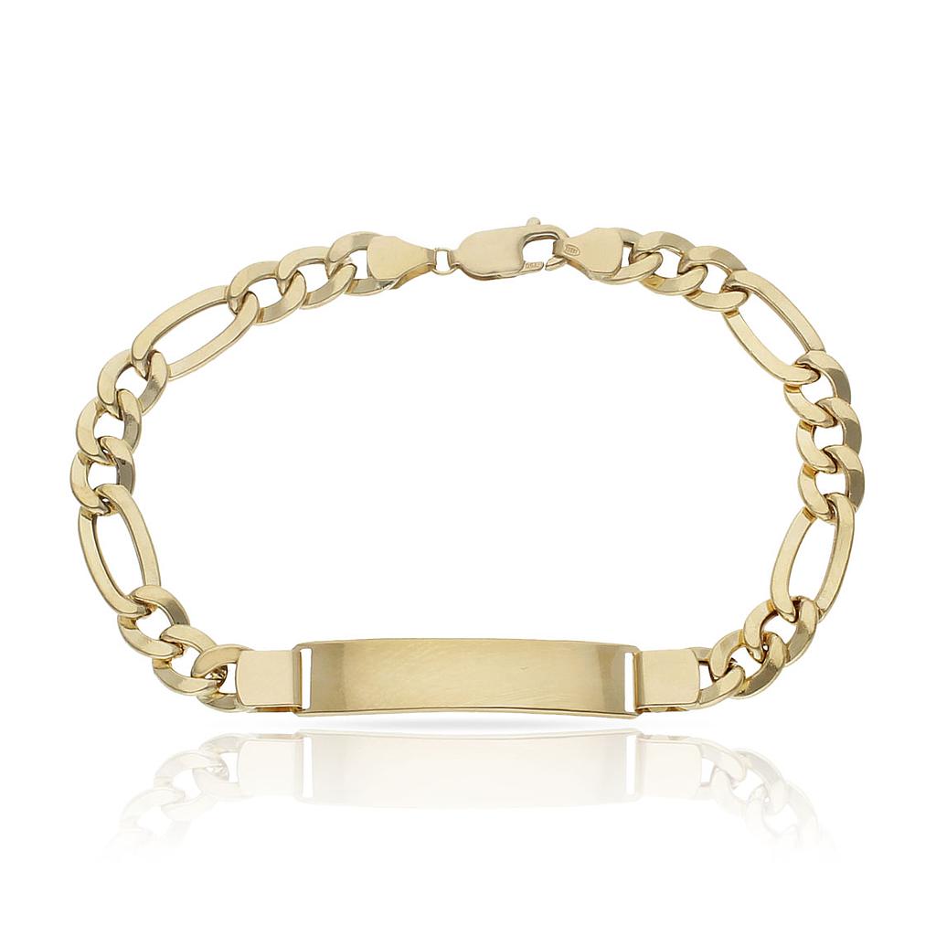 PULSERA ORO 18KL 3x1 CON PLACA - Peso: 11.40 gr 