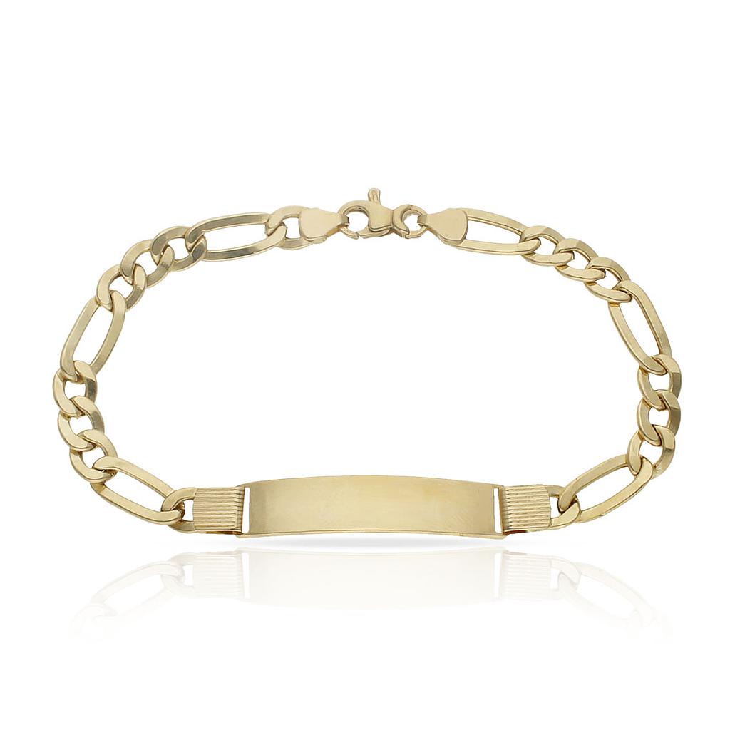 PULSERA ORO 18KL 3x1 CON PLACA - Peso: 8.95 gr 