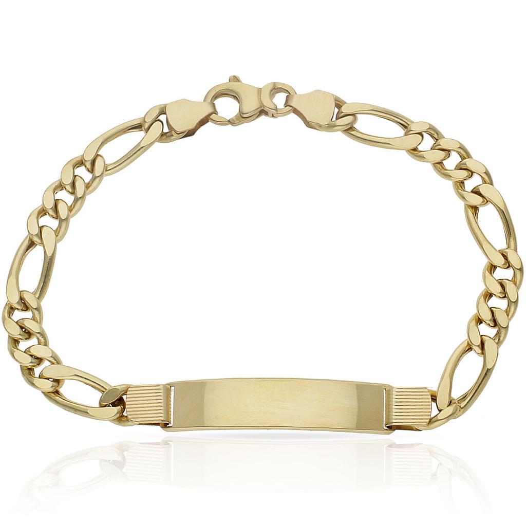 PULSERA ORO 18KL 3x1 PLACA - Longitud - Peso: 19cm-12.95 gr 