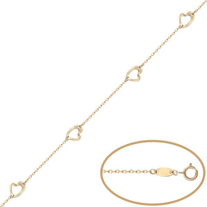 PULSERA ORO 18KL - 4 CORAZONES