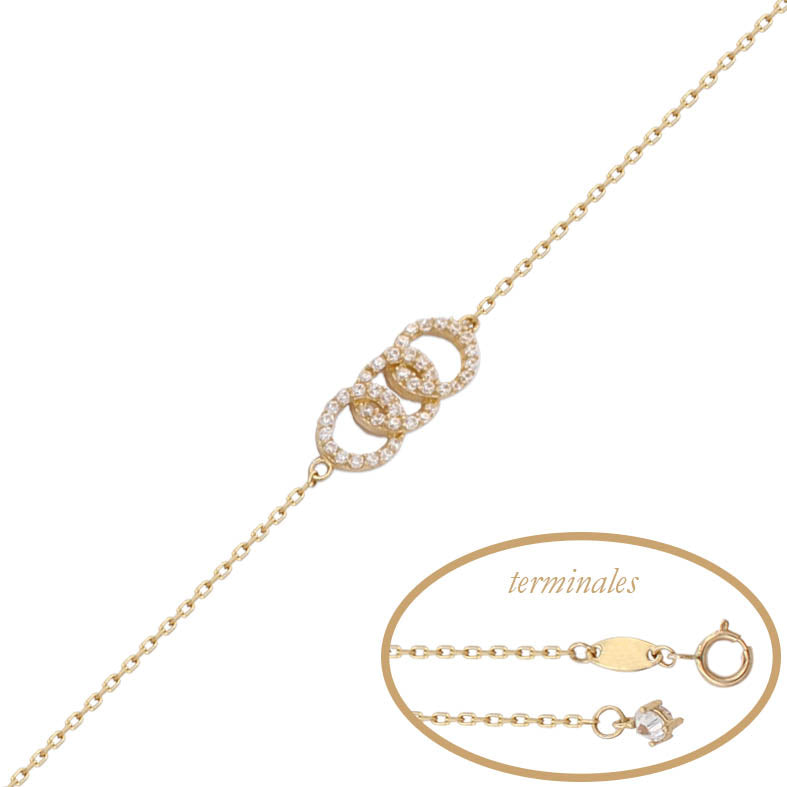 PULSERA ORO 18KL ALIANZAS CIRCONITAS