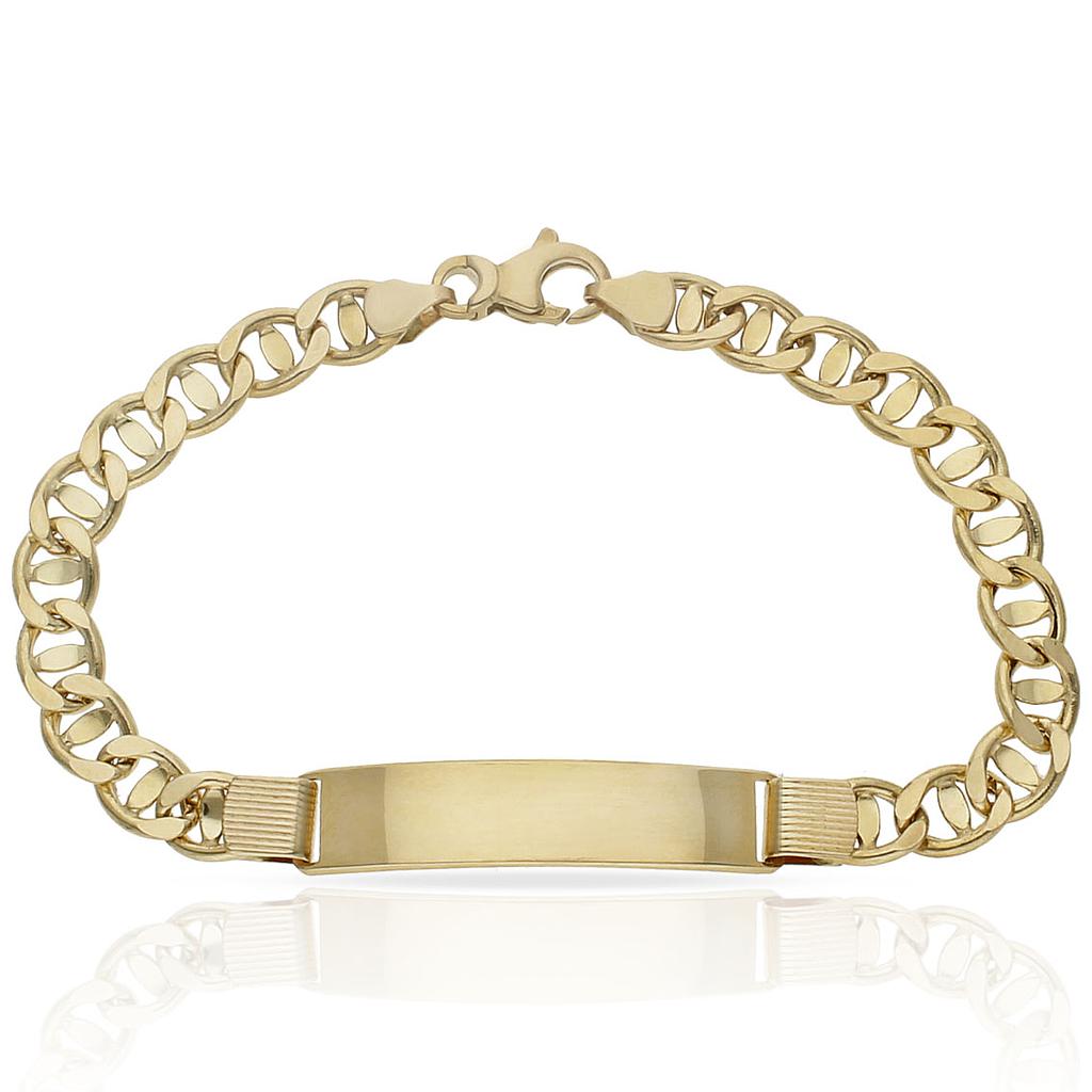 PULSERA ORO 18KL ANCLA PLACA - Peso: 11.45 gr 
