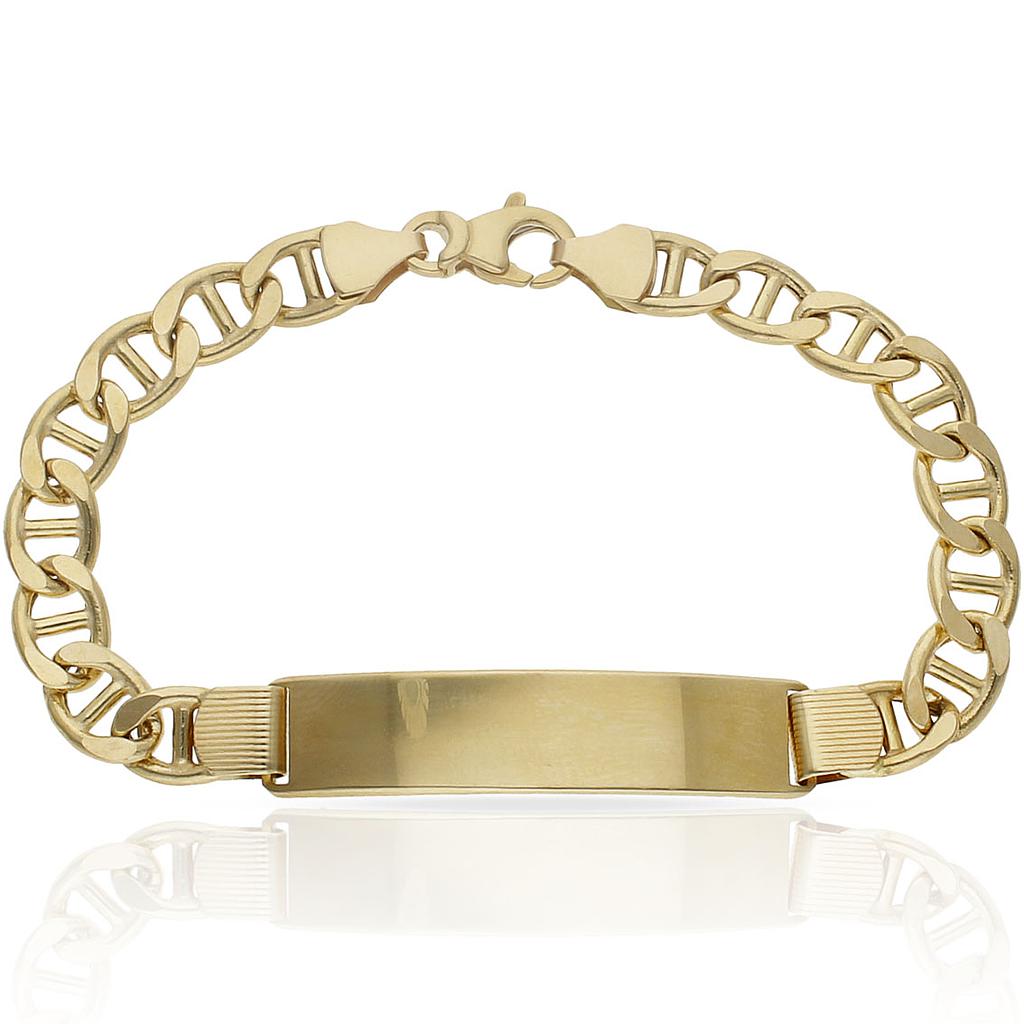 PULSERA ORO 18KL ANCLA PLACA - Peso: 17.85 gr 