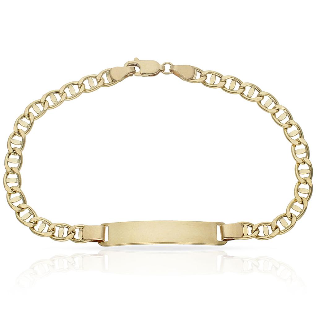 PULSERA ORO 18KL ANCLA PLACA - Peso: 5.35 gr 