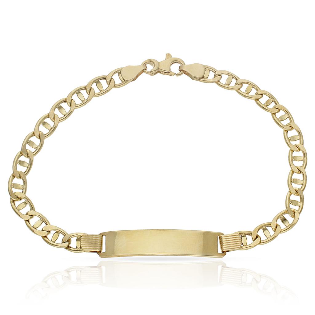 PULSERA ORO 18KL ANCLA PLACA - Peso: 8.35 gr 