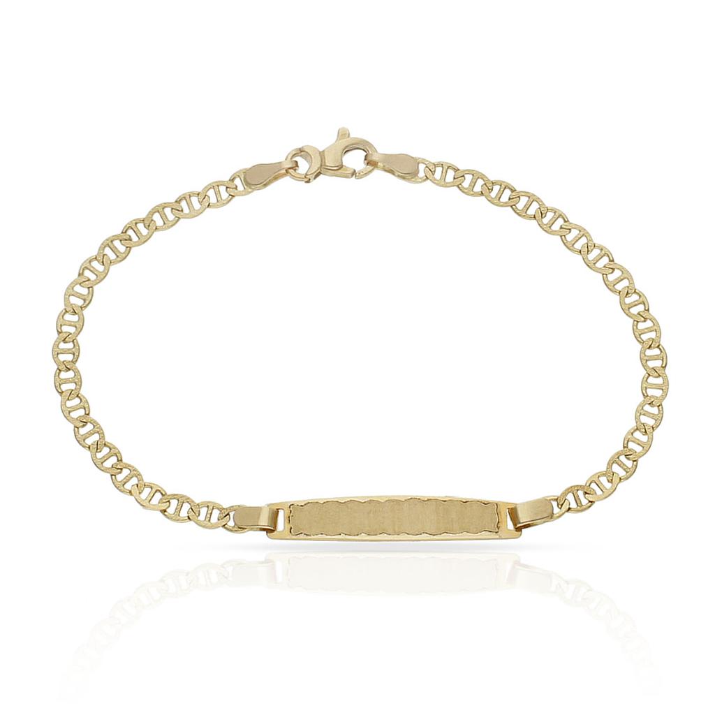 PULSERA ORO 18KL ANCLA TALLADA PLACA - Peso: 4.15 gr 