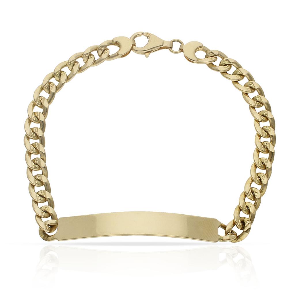 PULSERA ORO 18KL BARBADA FUNDIDA PLACA - Peso: 24.95 gr 