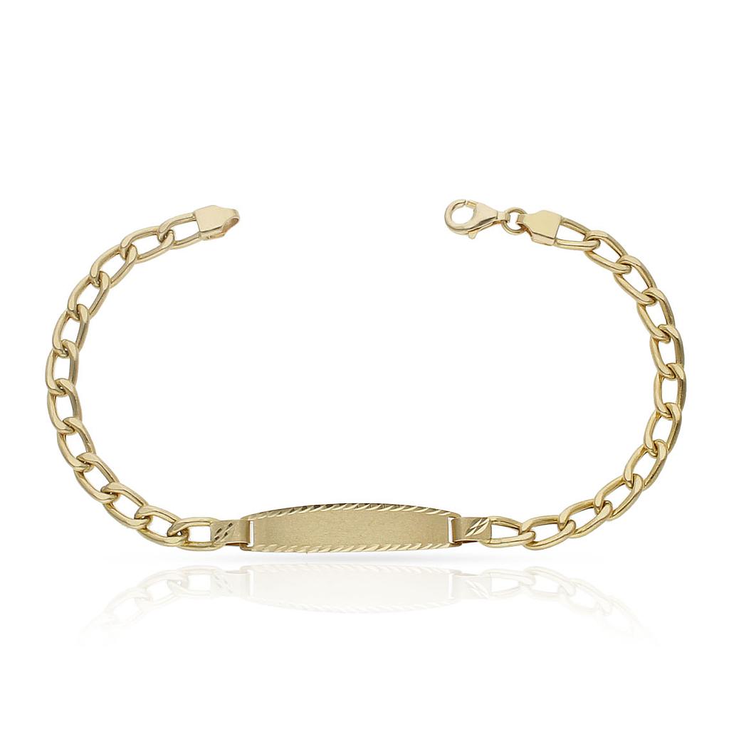 PULSERA ORO 18KL BARBADA PLACA ** AGOTADA TEMPORALMENTE**** - Peso: 5.90 gr 