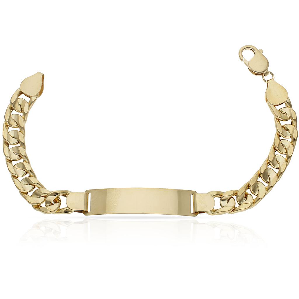 PULSERA ORO 18KL BARBADA PLACA - Peso: 23.75 gr 