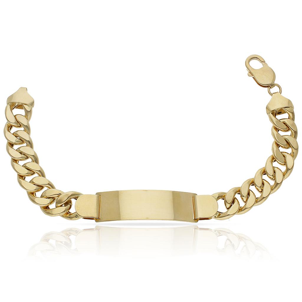 PULSERA ORO 18KL BARBADA PLACA - Peso: 37.10 gr 