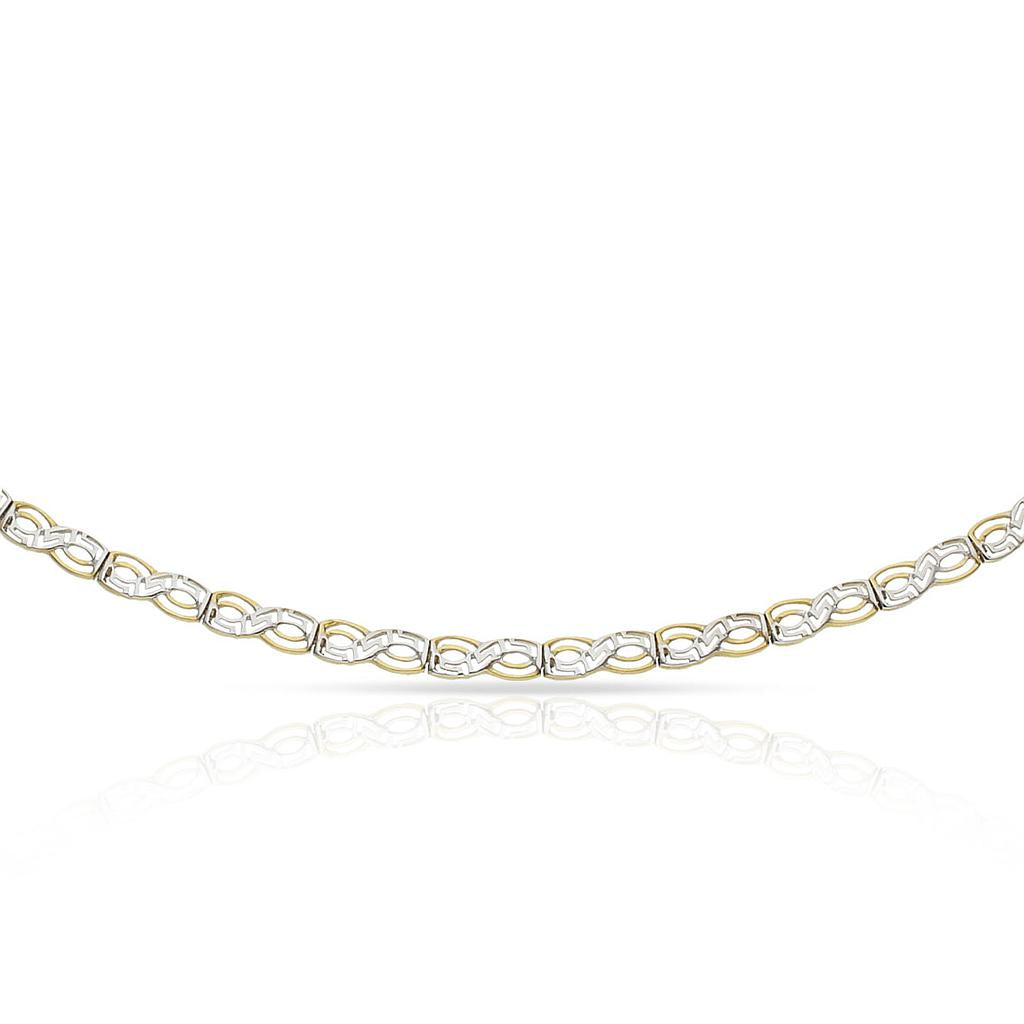 PULSERA ORO 18KL BICOLOR CALADA - Peso: 5.80 gr 