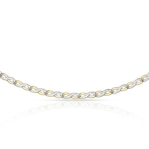 PULSERA ORO 18KL BICOLOR CALADA - Peso: 5.80 gr 