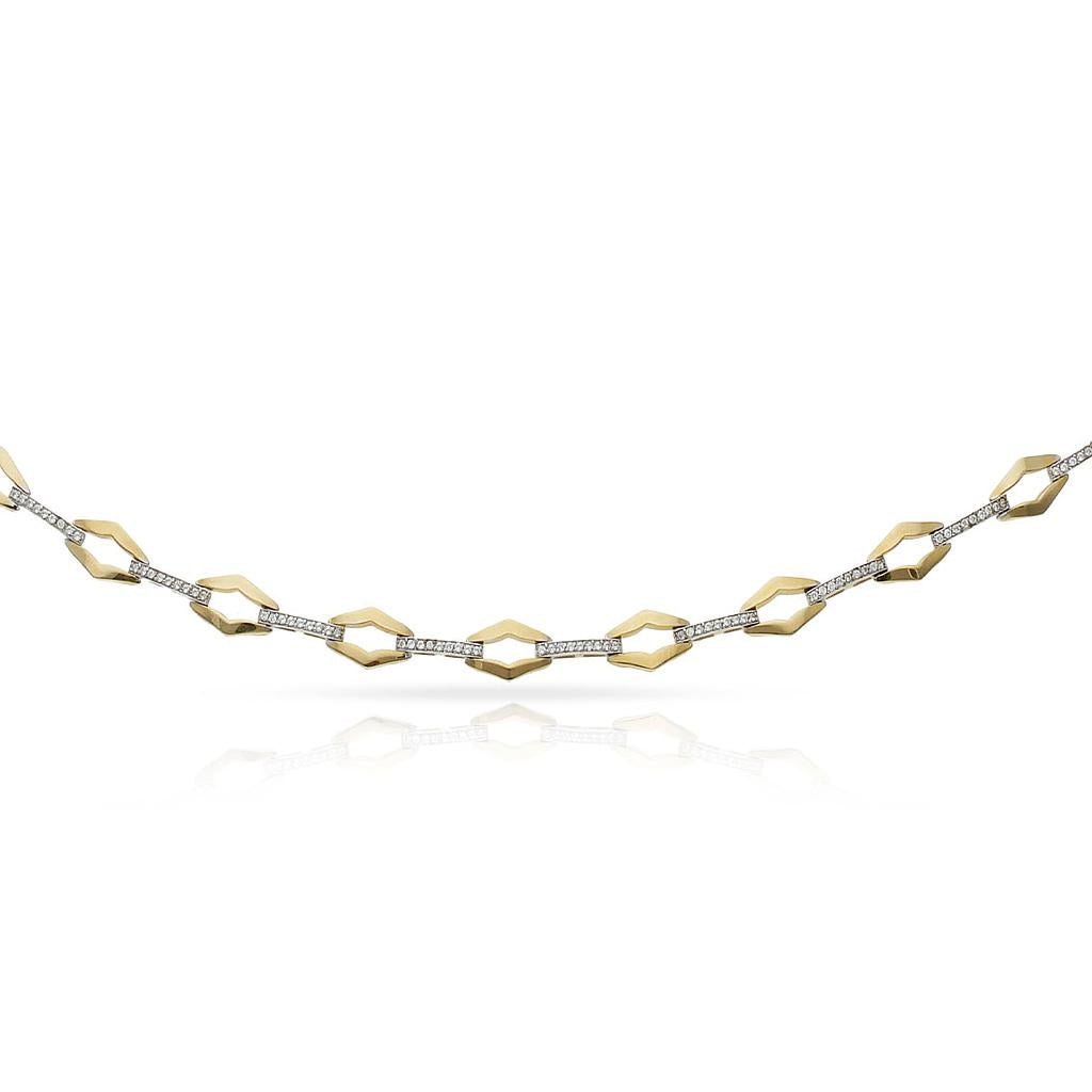PULSERA ORO 18KL BICOLOR CIRCONITAS - Peso: 6.60 gr 