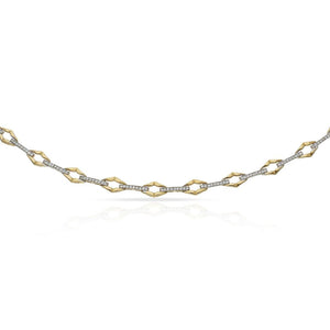 PULSERA ORO 18KL BICOLOR CIRCONITAS - Peso: 7.50 gr 