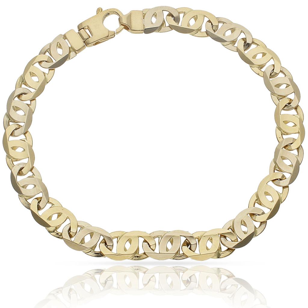 PULSERA ORO 18KL BICOLOR FUNDIDA - Peso: 21.35 gr 